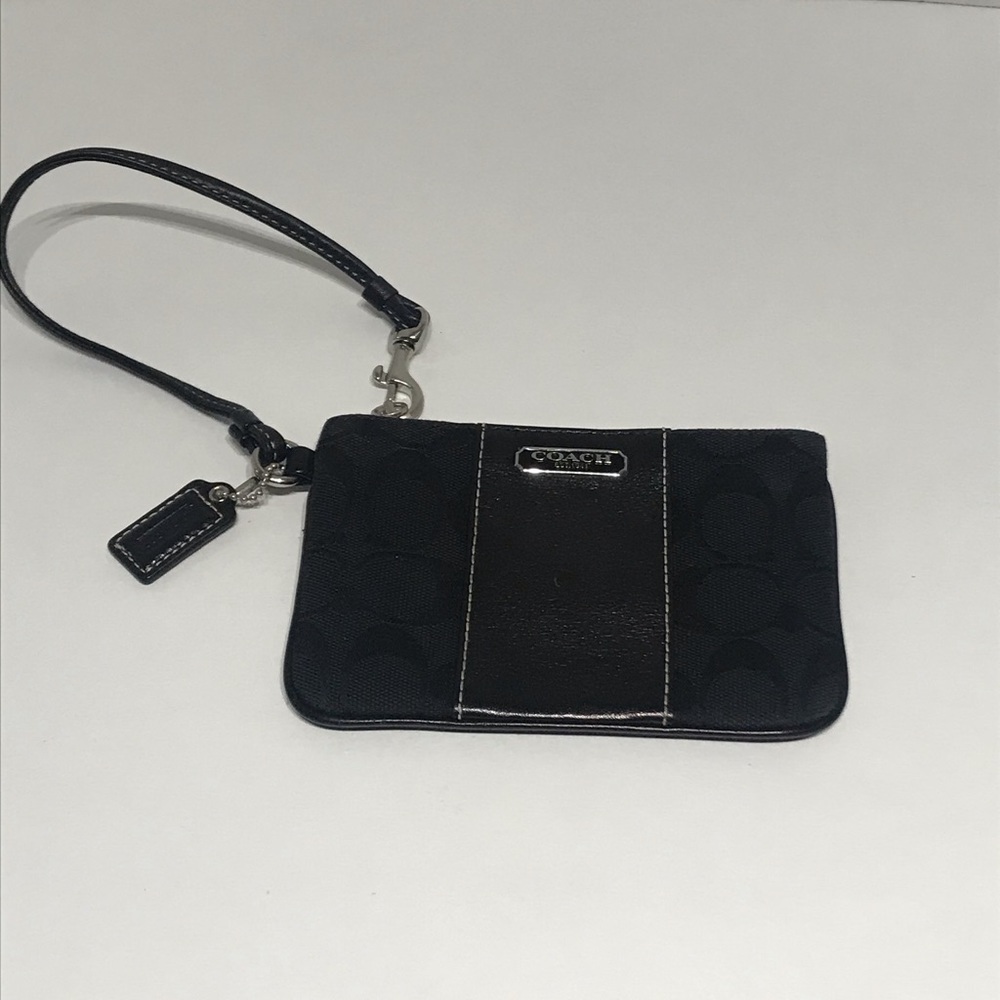 COACH Classic Wristlet with PVC Leather Black